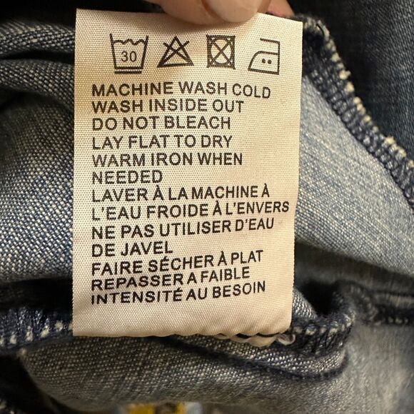 Sandrine Rose L'Artiste Embroidered Button Up Tunic Shirt Blue Women Large NWT - Picture 11 of 11